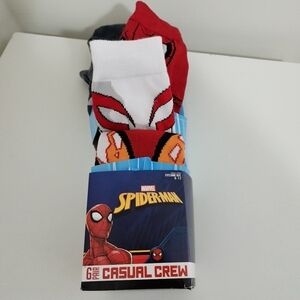 Marvel Spiderman 6 Pack Casual Crew Socks